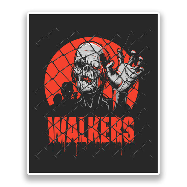 2 x Walkers Zombie Vinyl Stickers Halloween Scary Horror #7366