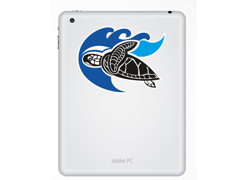 2 x Tribal Turtle Vinyl Stickers Travel Luggage Sea Animals