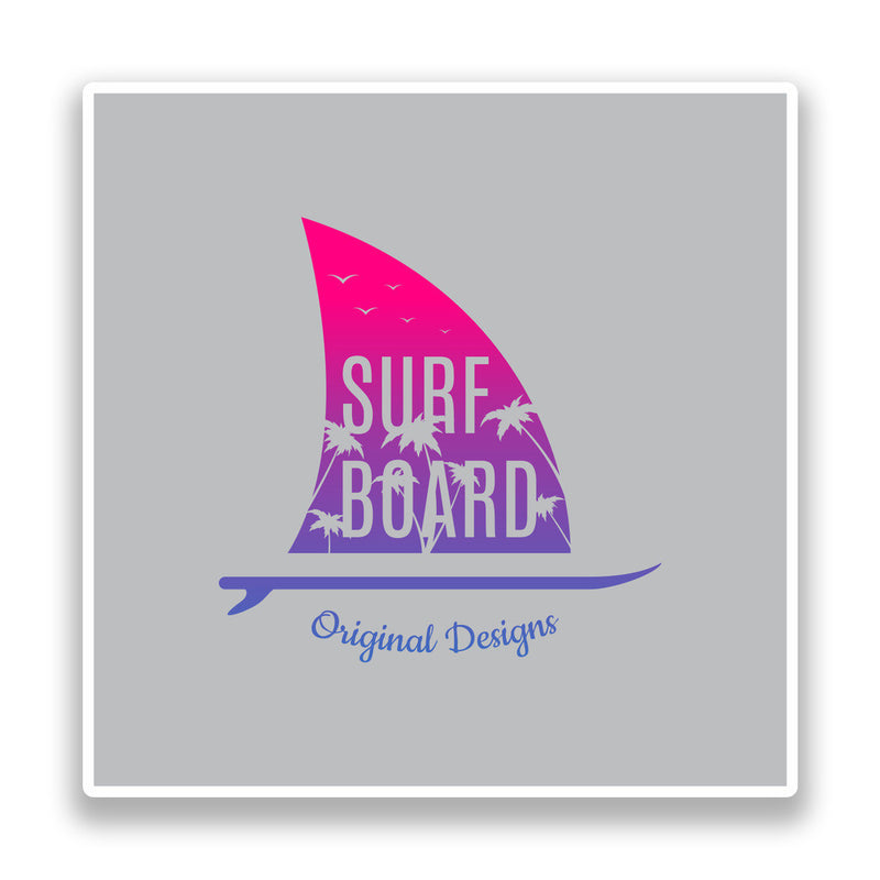 2 x Surf Board Vinyl Stickers Travel Luggage