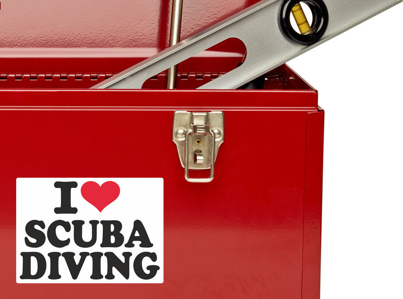 2 x I Love Scuba Diving Vinyl Sticker Travel Luggage