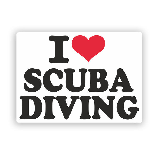 2 x I Love Scuba Diving Vinyl Sticker Travel Luggage #7404