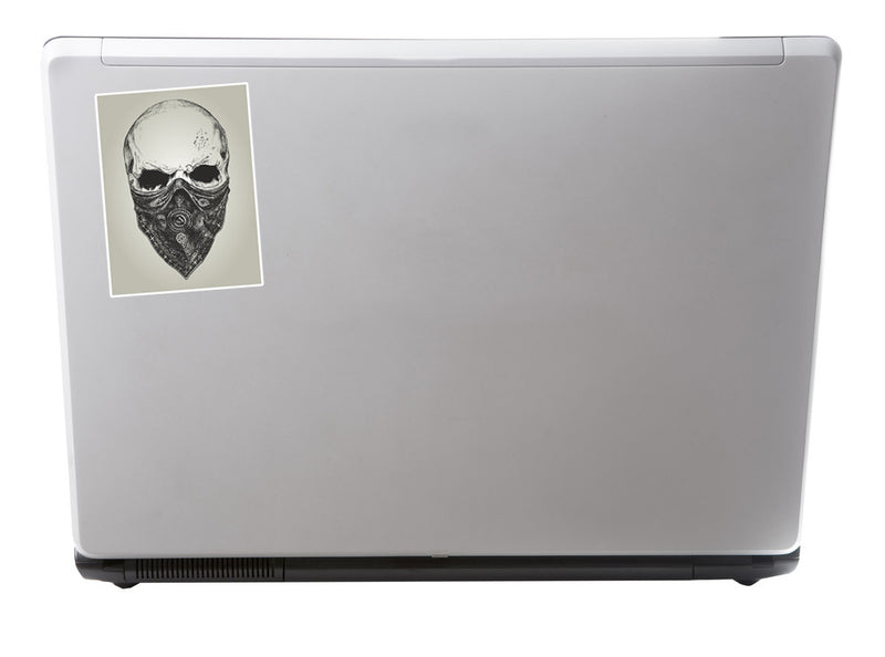 2 x Skull with Bandana Vinyl Stickers Scary Halloween
