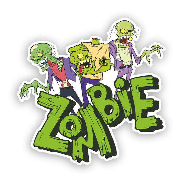 2 x Zombie Vinyl Stickers Halloween Decoration #7409