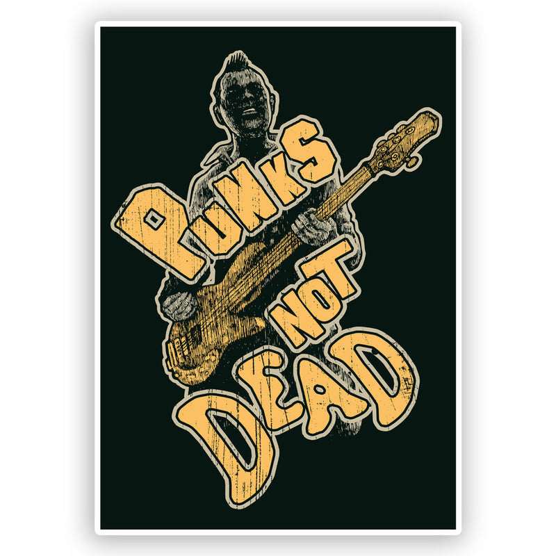 2 x Punks not Dead Vinyl Stickers Music Guitar