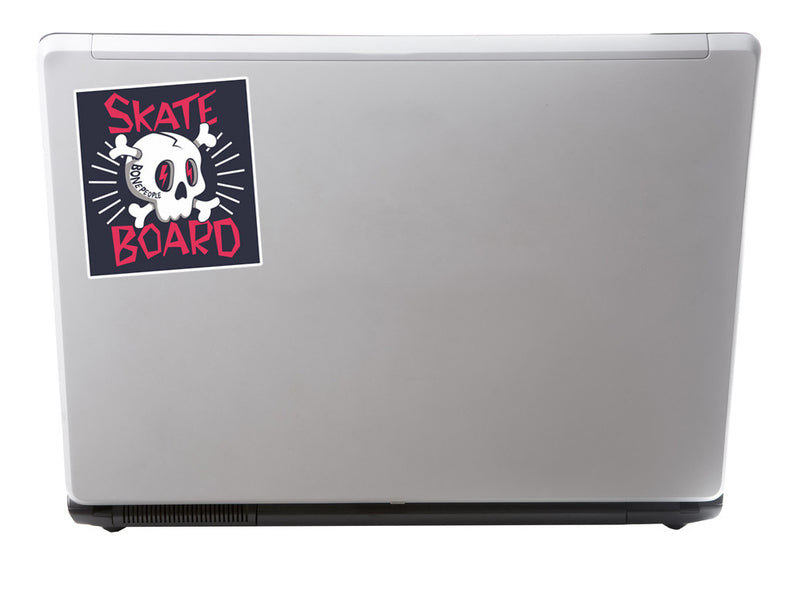 2 x Skate Board Vinyl Sticker Travel Luggage Skull