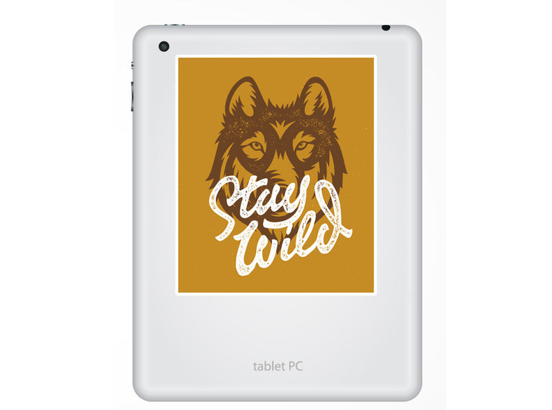 2 x Stay Wild Vinyl Sticker Travel Luggage Husky Wolf