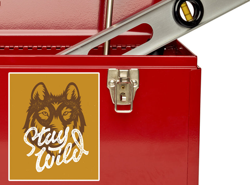 2 x Stay Wild Vinyl Sticker Travel Luggage Husky Wolf