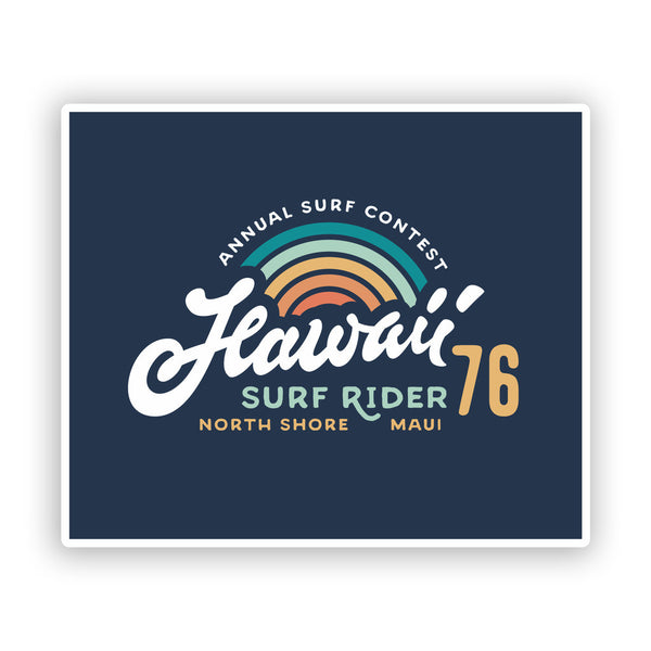 2 x Hawaii 76 Vinyl Stickers Travel Luggage USA #7427