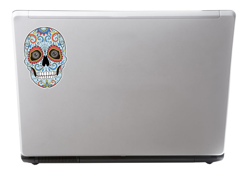 2 x Sugar Skull with Eyes Vinyl Stickers Mexico Festival Day of the Dead