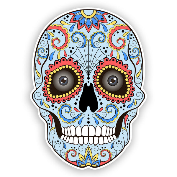 2 x Sugar Skull with Eyes Vinyl Stickers Mexico Festival Day of the Dead #7429