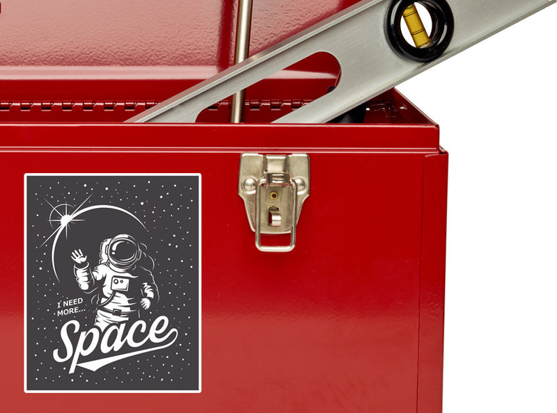 2 x I Neede More Space Vinyl Stickers Travel Luggage