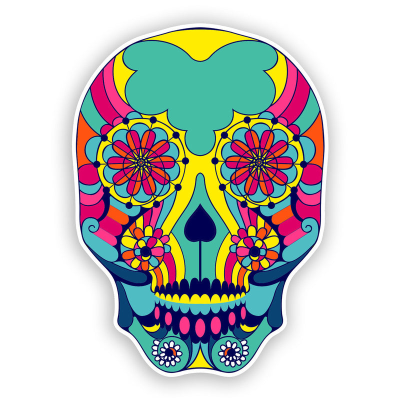 2 x Sugar Skull Vinyl Stickers Mexico Festival Day of the Dead