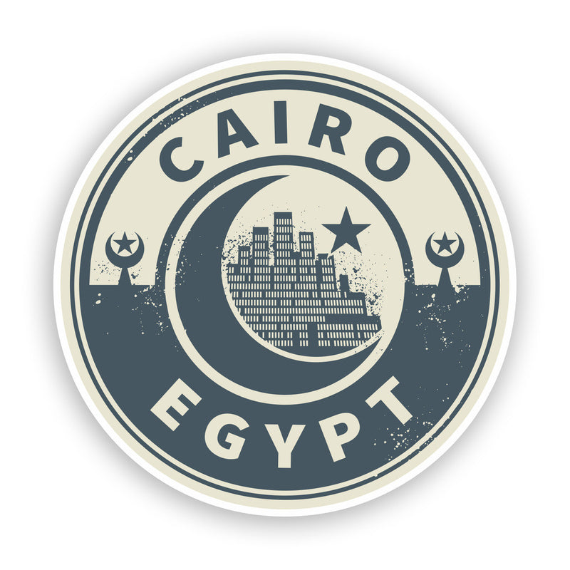 2 x Egypt Cairo Vinyl Stickers Travel Luggage