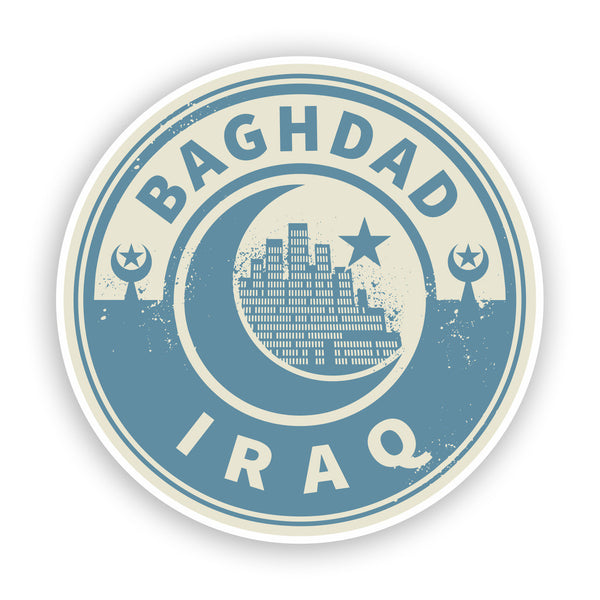 2 x Iraq Baghdad Vinyl Stickers Travel Luggage #7444
