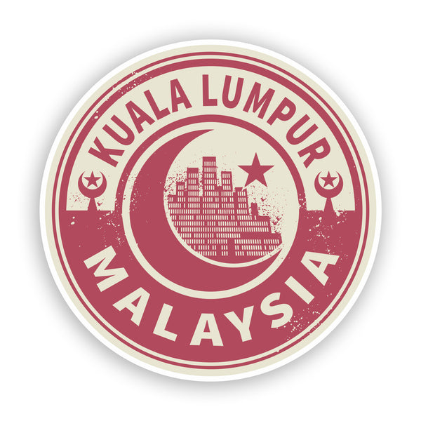 2 x Malaysia Kuwlw Lumpur Vinyl Stickers Travel Luggage #7445