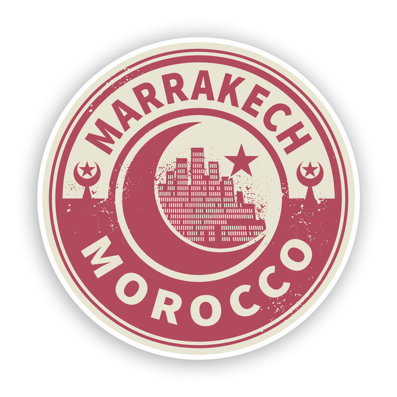2 x Morocco Marrakech Vinyl Stickers Travel Luggage