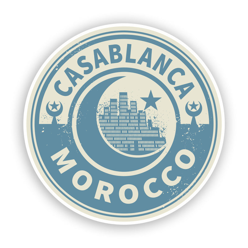 2 x Morocco Casablanca Vinyl Stickers Travel Luggage