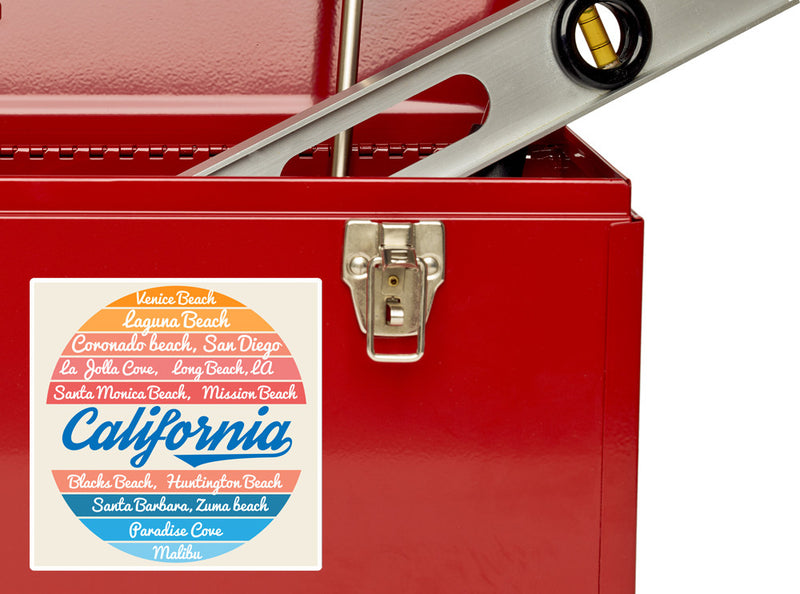 2 x California Vinyl Stickers Travel Luggage