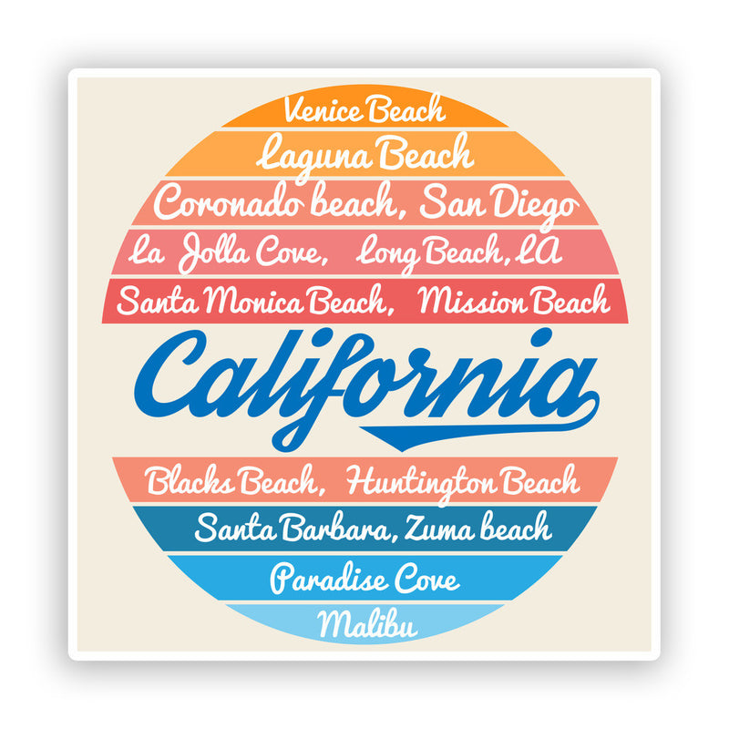 2 x California Vinyl Stickers Travel Luggage
