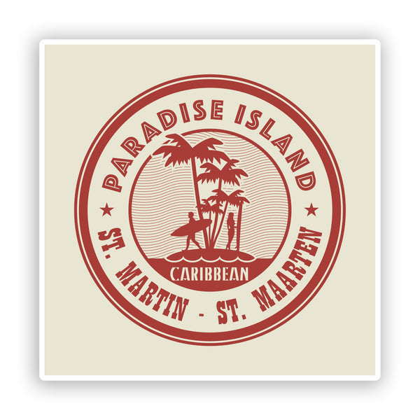 2 x Paradise Island Caribbean Vinyl Stickers Travel Luggage #7462