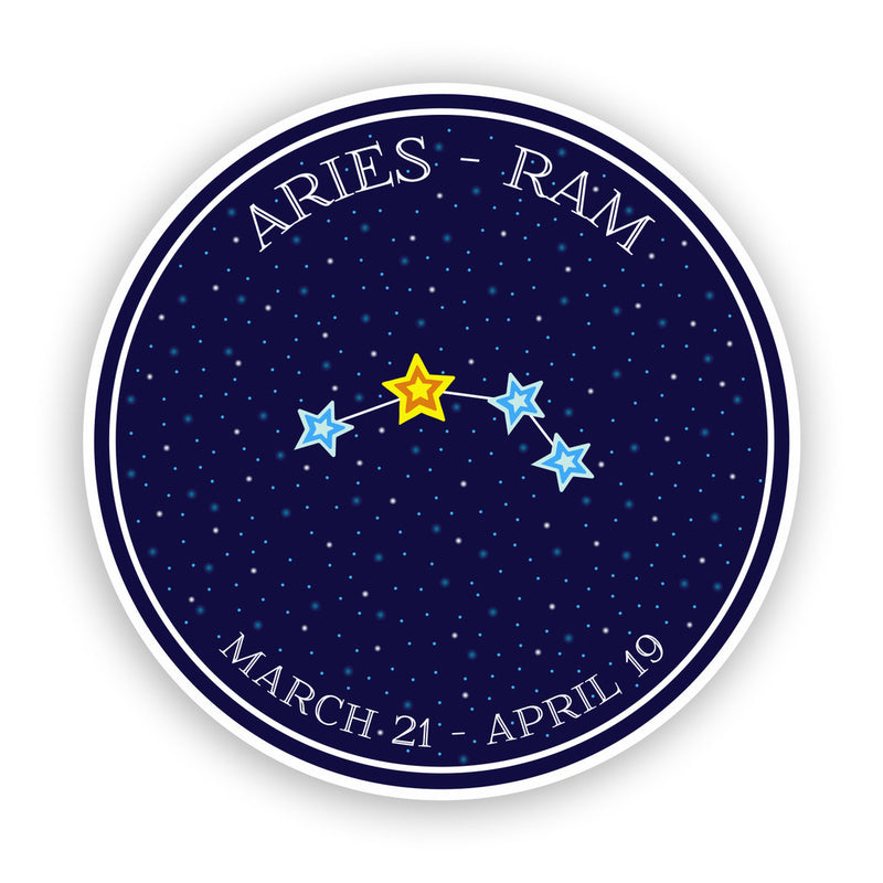 2 x Aries - Ram Horoscope Constellations Vinyl Stickers