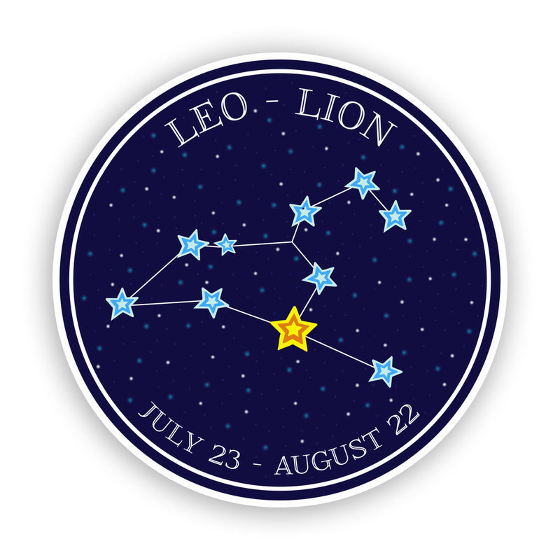 2 x Leo - Lion Horoscope Constellations Vinyl Stickers