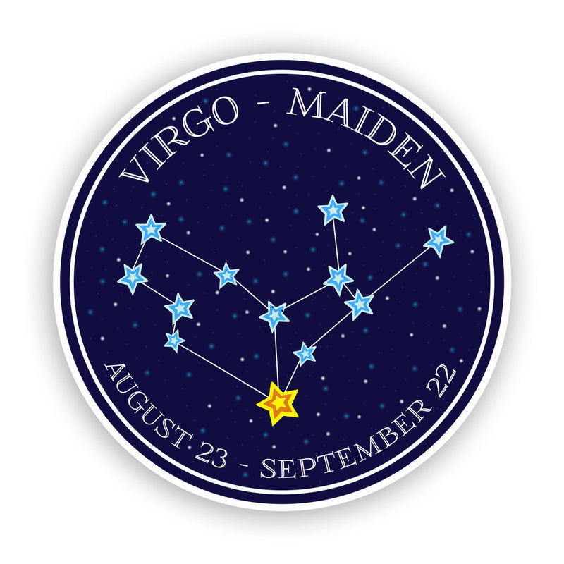 2 x Virgo - Maiden Horoscope Constellations Vinyl Stickers