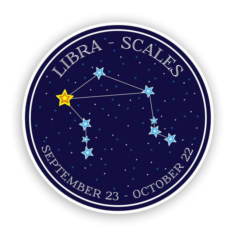 2 x Libra - Scales Horoscope Constellations Vinyl Stickers