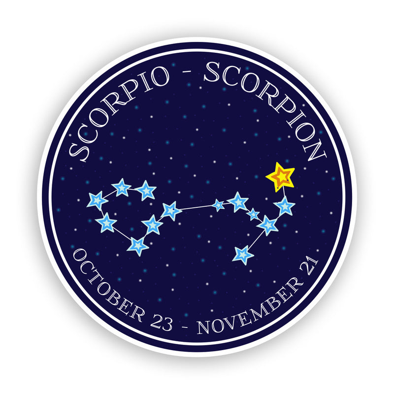 2 x Scorpio - Scorpion Horoscope Constellations Vinyl Stickers