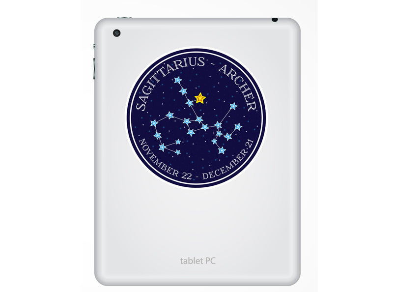 2 x Sagittarius - Archer Horoscope Constellations Vinyl Stickers