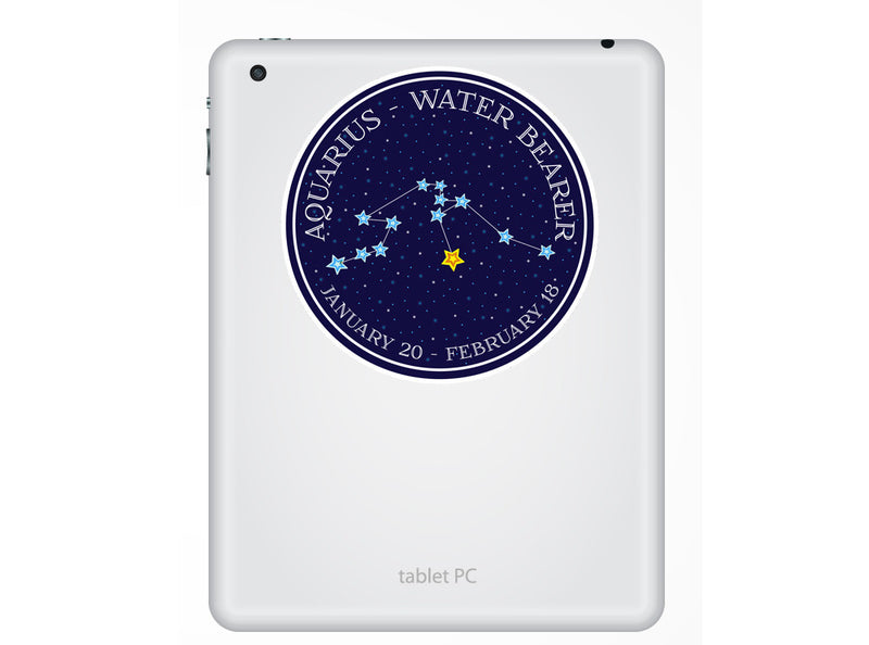2 x Aquarius - Water Horoscope Constellations Vinyl Stickers
