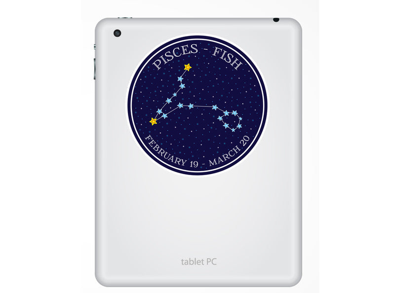 2 x Pisces - Fish Horoscope Constellations Vinyl Stickers