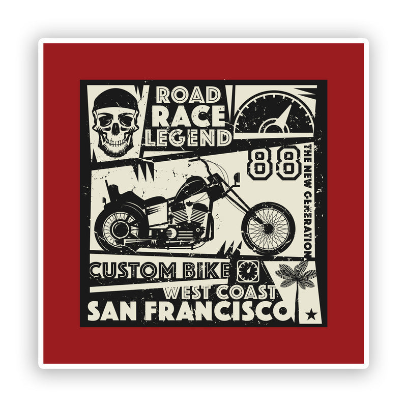 2 x Road Race Legend 88 Vinyl Stickers Travel Luggage
