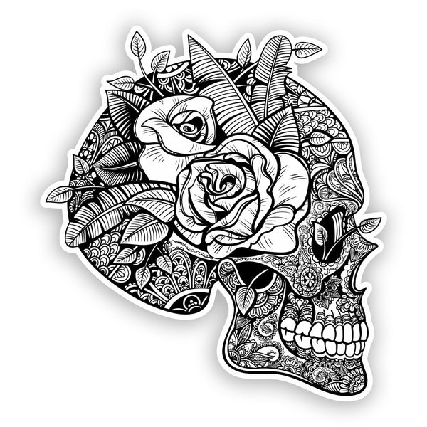2 x Sugar Skull Vinyl Stickers Mexico Festival Day of the Dead #7492