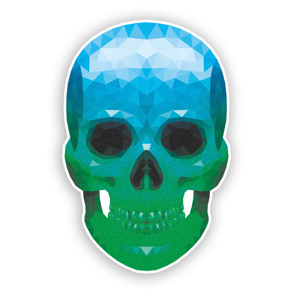2 x Geomertic Skull Vinyl Stickers Scary Halloween #7499