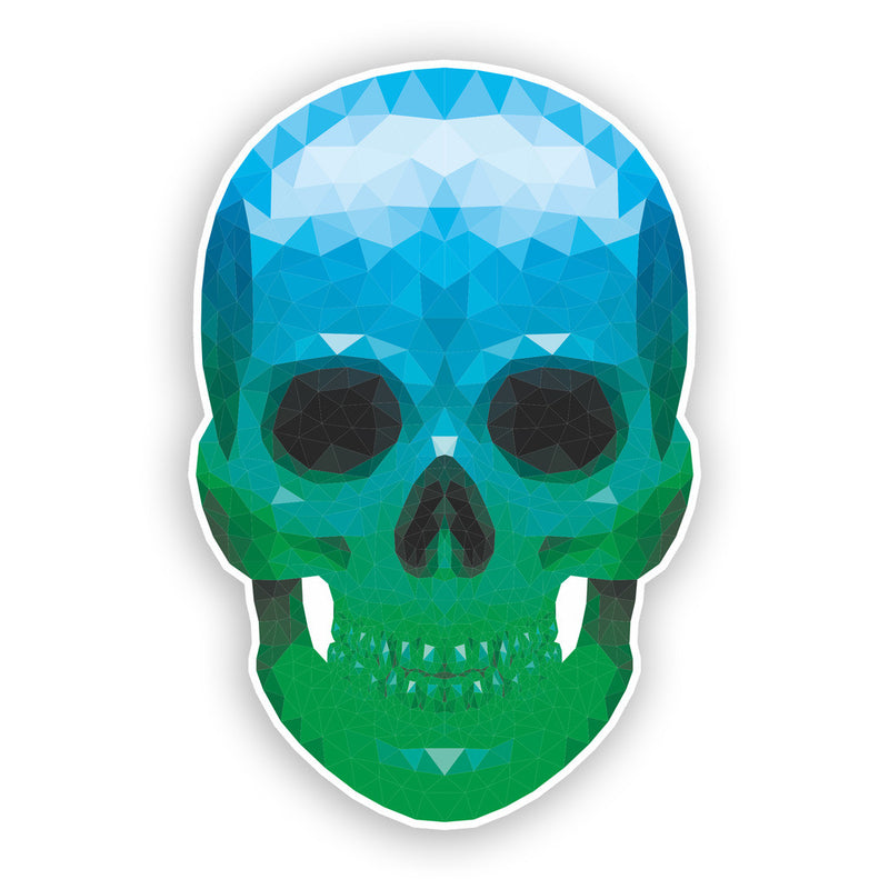 2 x Geomertic Skull Vinyl Stickers Scary Halloween