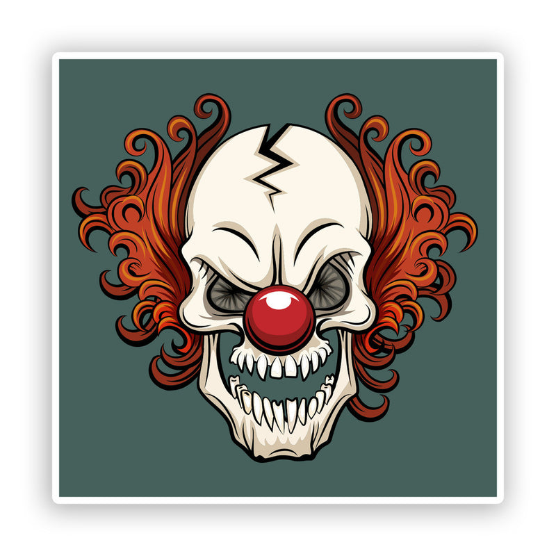 2 x Clown Vinyl Stickers Scary Horror Halloween Creepy