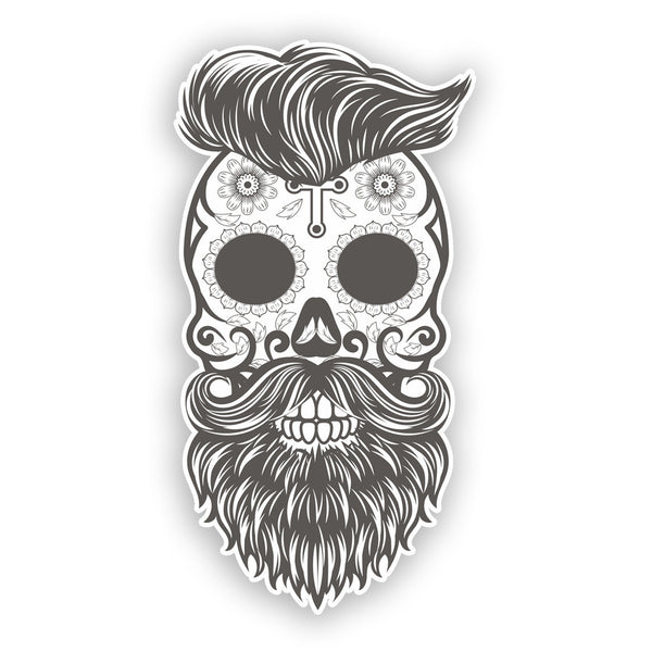 2 x Hipster Skull Vinyl Stickers Scary Horror Halloween Creepy #7509