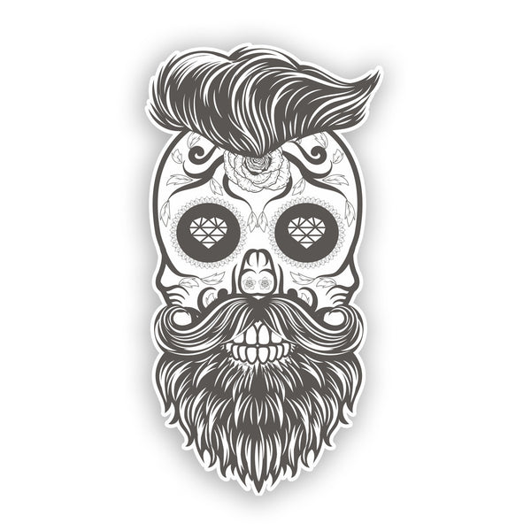 2 x Hipster Skull Vinyl Stickers Scary Horror Halloween Creepy #7510