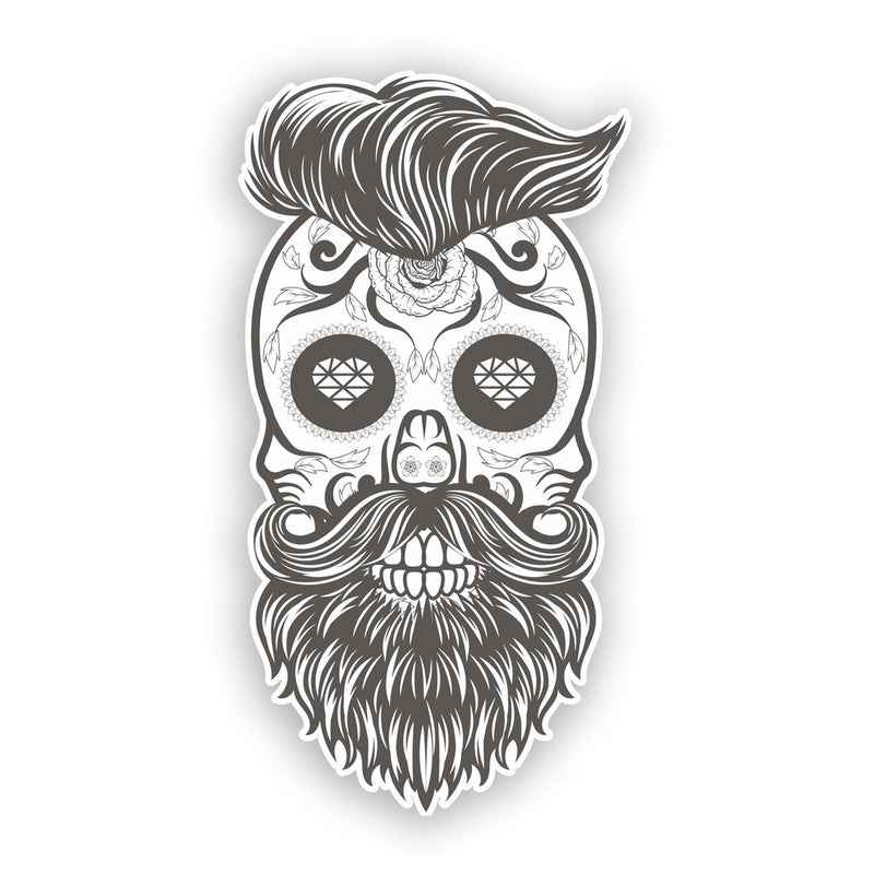 2 x Hipster Skull Vinyl Stickers Scary Horror Halloween Creepy