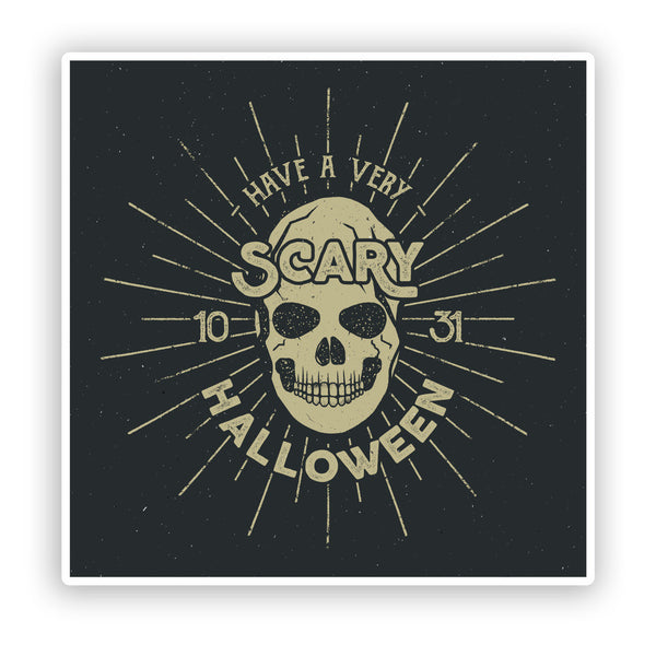 2 x Skull Vinyl Stickers Scary Horror Halloween Creepy #7511