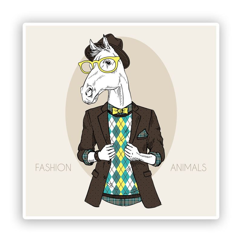 2 x Cool Hipster Fashion Horse Vinyl Stickers Travel Luggage