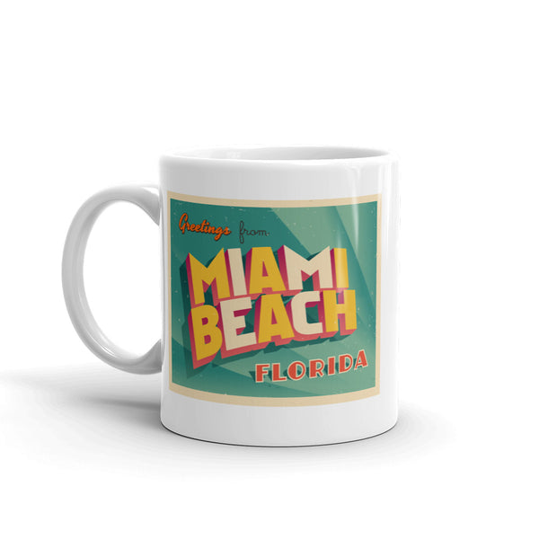 Greetings From Miami Beach Florida High Quality 10oz Coffee Tea Mug #7534