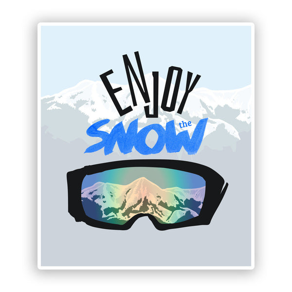 2 x Enjoy The Snow Vinyl Stickers Hiking Ski Snowboarding #7538
