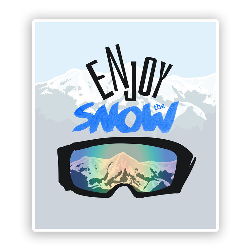 2 x Enjoy The Snow Vinyl Stickers Hiking Ski Snowboarding