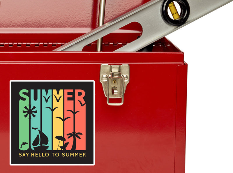 2 x Say Hello To Summer Vinyl Stickers Travel Luggage