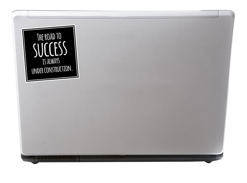 2 x The Road To Success Vinyl Stickers Quote Inspirational