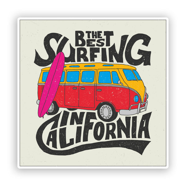 2 x California Surf Surfing Vinyl Stickers Travel Luggage #7564