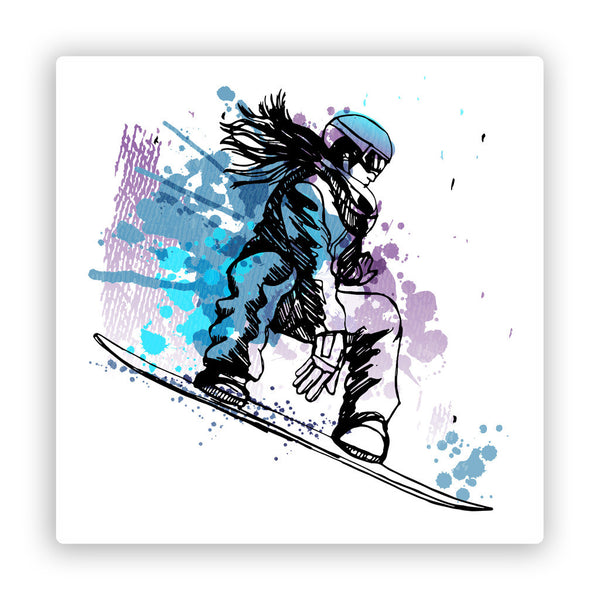 2 x Snowboarding Vinyl Stickers Extreme Thrill Seeker Travel Mountains #7592