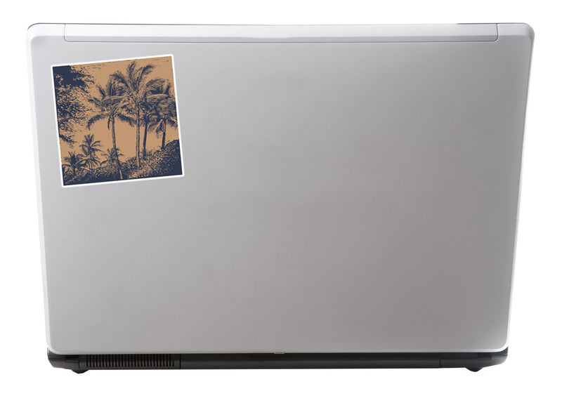 2 x Tropical Island Beach Vinyl Stickers Travel Luggage